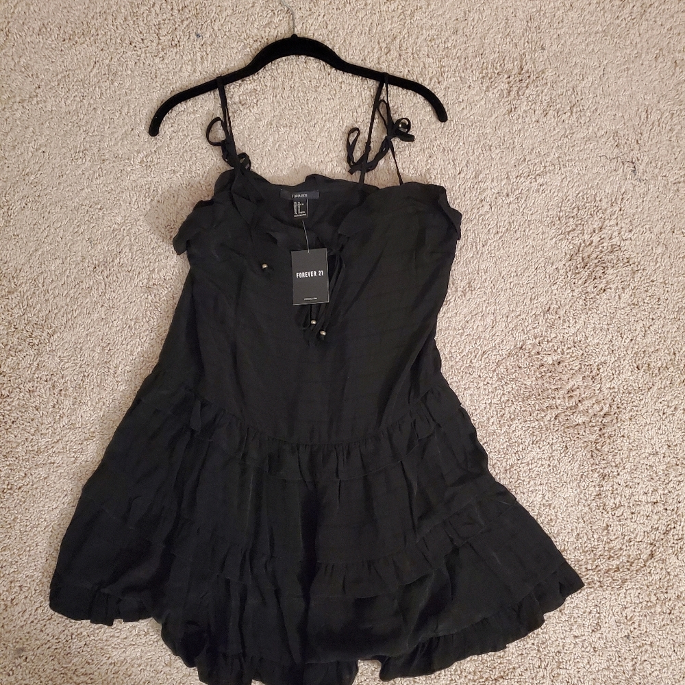 Forever 21 Black Mini Dress  Size Medium - Picture 5 of 8